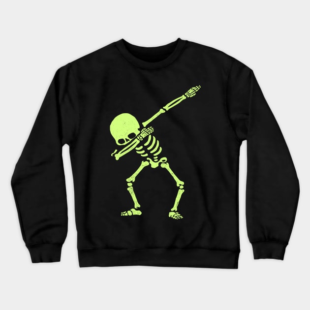 Dabbing Skeleton Shirt Dab Hip Hop Skull Dabbin Glow Effect Crewneck Sweatshirt by vo_maria